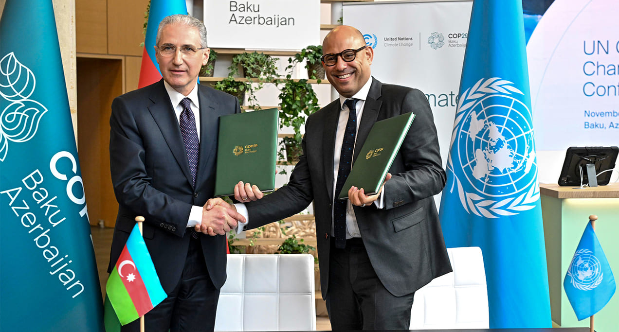 Signing ceremony of the exchange of letters takes place between COP29 Presidency and UNFCCC